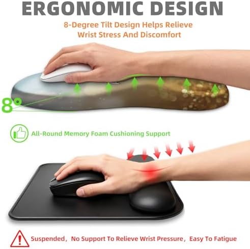 Ergonomic Mouse Pad Wrist Support for Carpal Tunnel Pain Relief