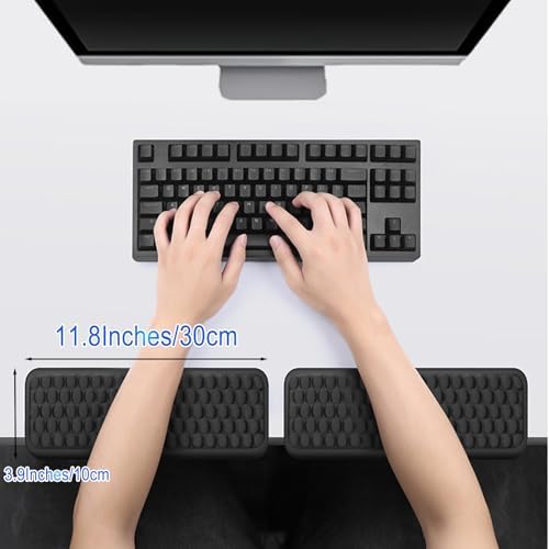 L-Shaped Desk Elbow Rest Pads, Memory Foam, Non-Slip, Black, 2 Pack