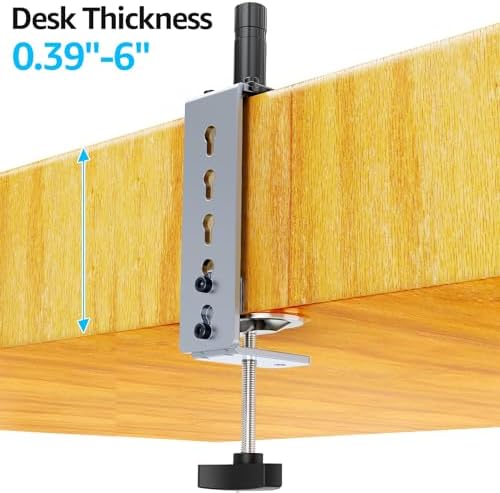 Freelift Desk C-Clamp Extension for Max 6 inch Thick Desktops, Monitor Mount C-Clamp Base, Fits MU8011B/MU8012B/MU8013B/MU8014B/MU8011W/MU8012W/MU8013W/MU8014W, Black