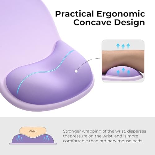 EooCoo Mouse Pad with Gel Wrist Rest, Ergonomic Mousepad Wrist Alignment