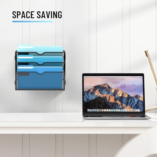 SUPEASY 3-Tier Hanging Wall File Organizer with Hooks, 2 Pack