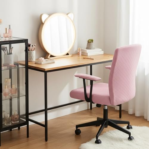 Office Chair Covers Set, Stretch Seat Covers for Chairs Cushion, Computer Chair Cover with Armrest Covers, Gaming Chair Cover Accessories Slipcovers Pads Office Cushion Backrest(Pink)