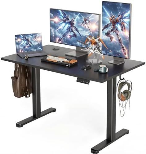 INNOVAR Electric Height Adjustable Standing Desk, 48x24 Inch, Black