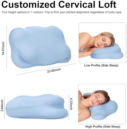 Cloud Pillow for Sleeping, Cervical Neck Support Memory Foam Pillow