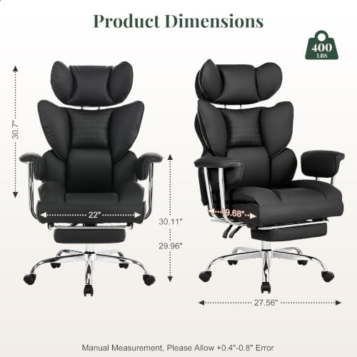 Big and Tall Office Chair 400 LBS, for Adults, Home Office