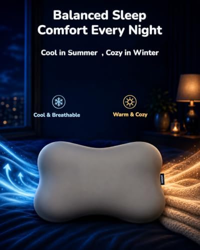 Cervical Neck Pillow for Sleeping, Memory Foam Pillows, Grey