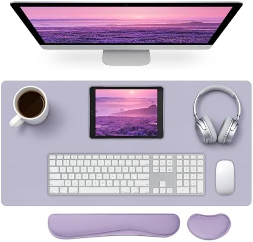 Keyboard and Mouse Pad, 3-in-1 Desk Mat Set Keyboard Wrist Rest