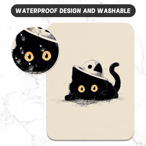 Small Mouse Pad, Mini Mouse Pad 6 x 8 Inch, Thick Rubber Waterproof Mouse Mat, Cute Mousepad for Women Men Wireless Mouse Laptops Home Office, Cat Lying Down
