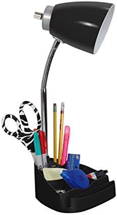 Limelights LD1056-BLK Desk Lamp Organizer with iPad Tablet Book Stand and USB Charging Port, Black