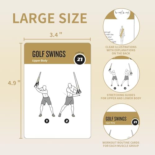 Suspension Workout Cards, 62 Exercises Cards Deck Large Size 5" x 3.5" Fitness Cards for Women & Men, Beginner Fitness Guide to Training Exercises at Home or Gym (Suspension, Vol 2)