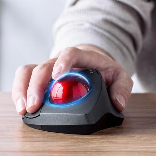 SANWA 55mm Trackball, 2.17in Replacement Ball for Kensington SlimBlade, SlimBlade Pro, Expert Mouse, Perixx Keyboard Periboard-522/322, and Other Compatible Mouse, Glossy Red