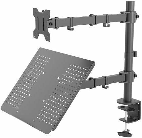 VIVO Black Fully Adjustable 13 to 32 inch Single Computer Monitor and Laptop Desk Mount Combo, Stand with Grommet Option, Fits up to 17 inch Laptops (STAND-V002C)