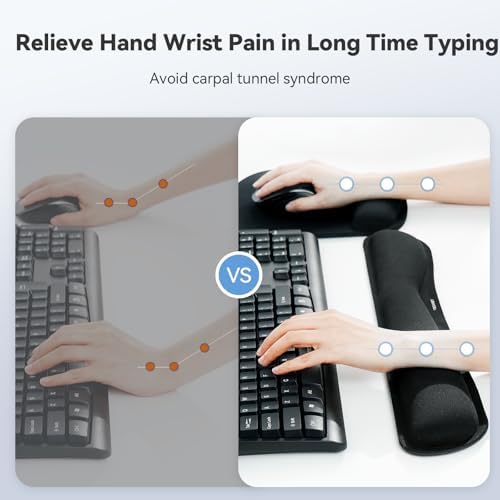 TECKNET Keyboard Wrist Rest and Mouse Pad Set with Wrist Support