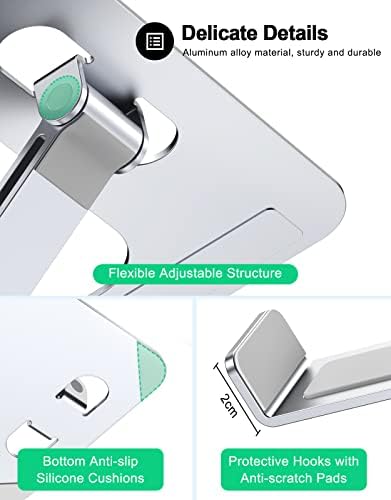 RIWUCT Aluminum Alloy Laptop Stand for Desk, Foldable Laptop Riser Holder