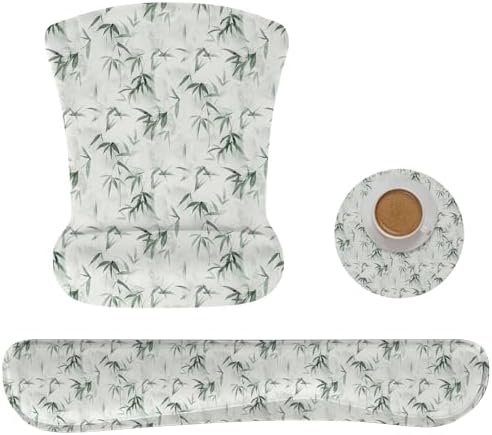 RICHEN Mouse Pad and Keyboard Wrist Rest, 3-in-1 Computer Mousepad and Coaster Set, Non-Slip Keyboard Wrist Rest and Mouse Pad Set Ergonomic Design (FKMWR-56)