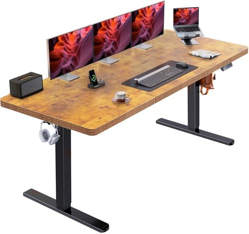 HUANUO 71 x 30 Inch Large Electric Standing Desk, Brushless Motor, Vintage
