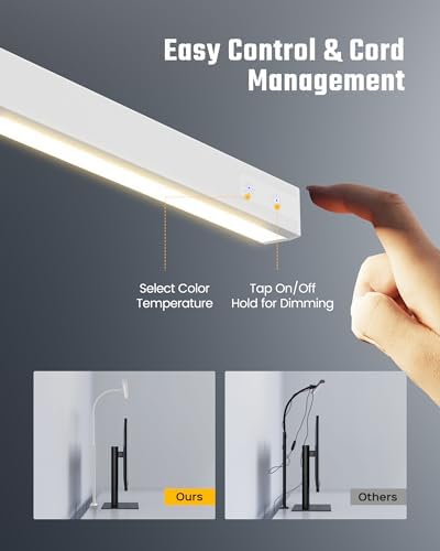 SUPERDANNY LED Desk Lamp for Office Home, 12W Eye-Caring Light with Clamp