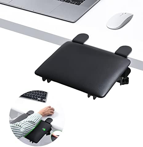 eulps Foldable Arm Rest for Desk, Clamp-On Desk Arm Support Pad with Soft PU Leather Cushion, Ergonomic Wrist & Forearm Rest for Computer Typing, Mouse Use, Gaming, Home Office