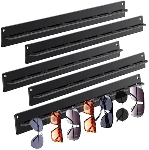 Chunful 5 Pack Acrylic Sunglasses Organizer Storage Sunglasses Holder Organizer Wall