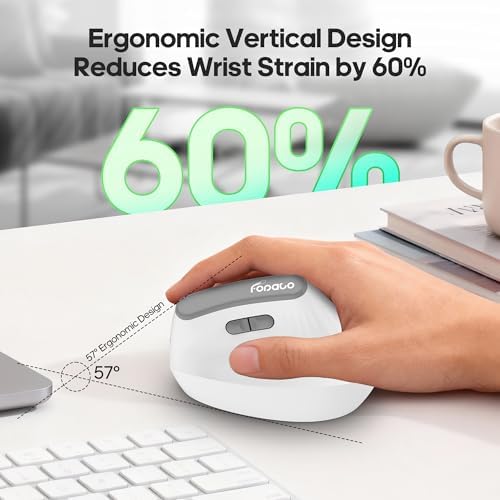 Ergonomic Vertical Mouse, Silent Wireless Bluetooth Mouse