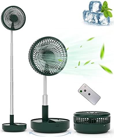 Portable Fan for Travel, Rechargeable Oscillating Fan with Remote