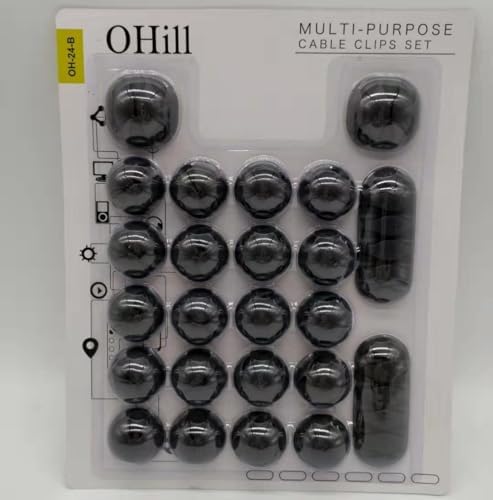 24PCS Cable Clips, Self Adhesive Cord Holder Organizer for Wire Management