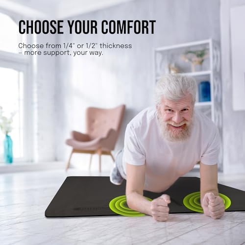 Gogokiwi Large Yoga Mat (6'x4') – 1/4" & 1/2" Thick Exercise Mats for Home Workout, Extra Wide Workout Mats for Home Gym, Yoga, Pilates, Stretching, Floor & More