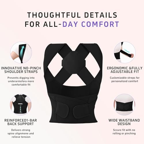 Posture Corrector for Men Women Back Brace Full Back Support Strap