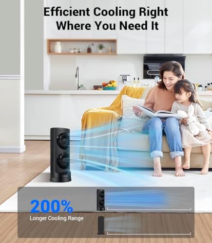 Personal Tower Cooling Fans that Blow Cold Air,25dB Quiet Fan with 24ft/s