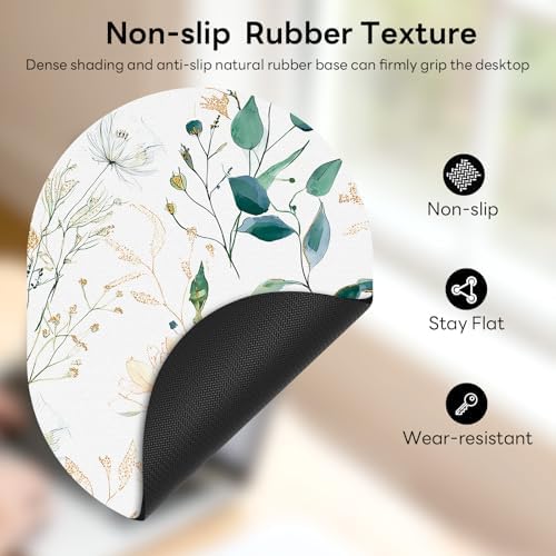 Oval Mouse Pad 6x8in Non-Slip for Laptop,Leaves