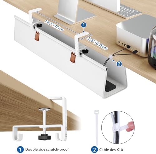 Zilink Under Desk Management Tray Desk Cable Organizer 30 inch, White