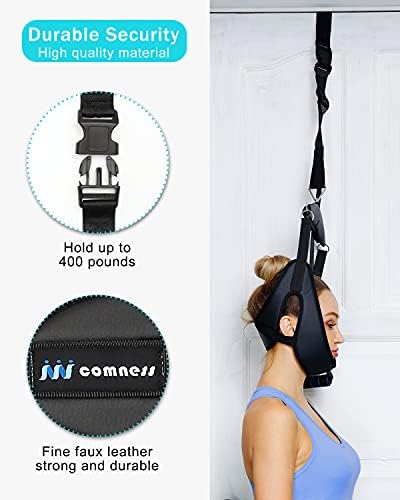 comness Cervical Neck Traction Device Over Door for Home Use, Portable Neck Stretcher Hammock for Neck Pain Relief, Physical Therapy AIDS for Neck Decompressor.