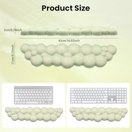 Cloud Keyboard Wrist Rest,Wrist Rest for Keyboard-Memory Foam,Green