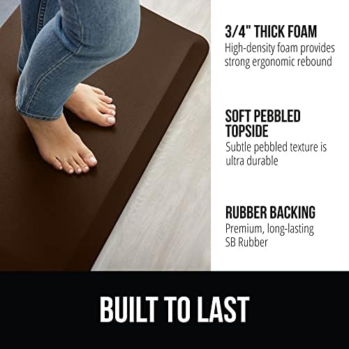 GORILLA GRIP Cushioned Antifatigue Kitchen Mat for Floor, 20x32, Brown