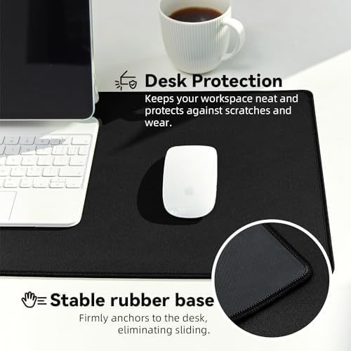 Reniteco Large Office & Gaming Mouse Pad, 35.4" x 11.8" Desk Mat, Black