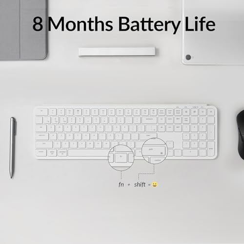 Keychron B6 Pro Ultra-Slim Full-Size Wireless Keyboard - Ivory White