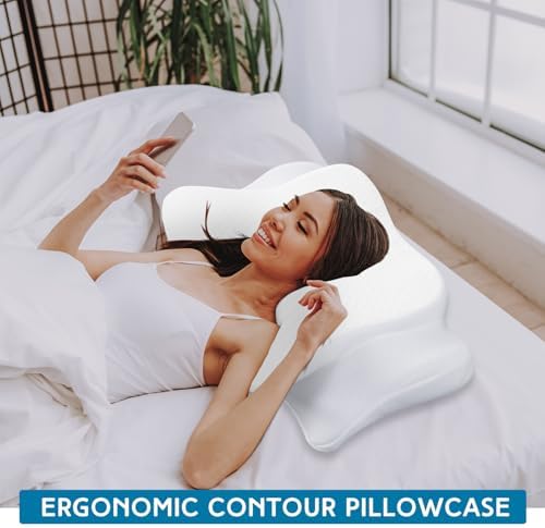 HunnmingRe Pillow Case for Cervical Neck, White, Queen Size