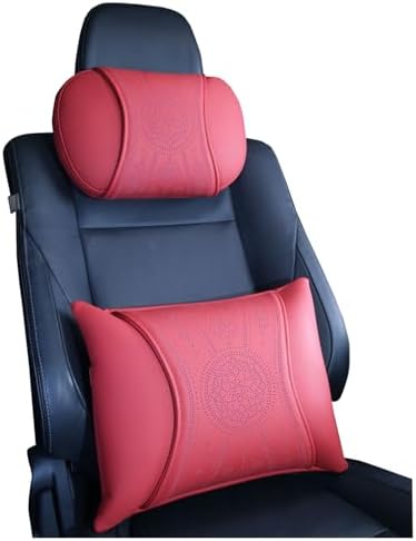 Neck & Back Support Pillow Set for Car & Office Chair - Prosperity & Luck Dreamcatcher - Orthopedic Lumbar & Cervical Pillow for Pain Relief &Posture Correction (Neck & Back Pillows (Red))