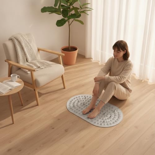 harayaa Foot Massage Pad Foot Reflexology Mat Acupressure Mat Massage Floor Mat with Double Sided Texture and Soft Gel Cushioning Designed for Daily Walking, Pink, Medium 40 58cm