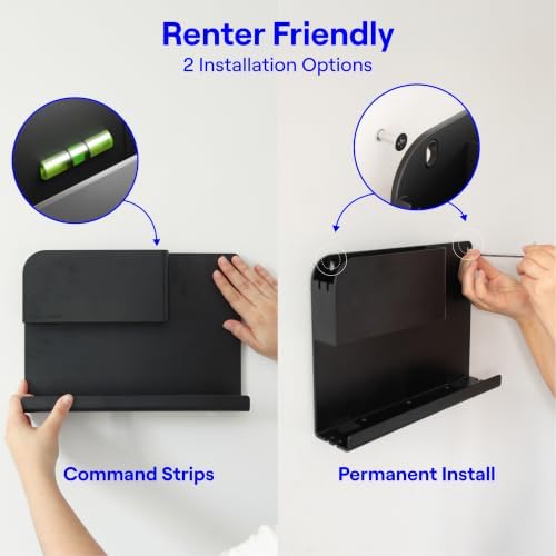 WallShelfie Bedside Wall Organizer & Dorm Decor for Dorm Room - 2.0, Black