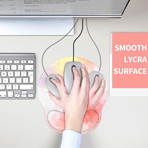 eulps Mouse Pad with Wrist Rest, Comfortable Computer Mousepad with Gel Wrist Support Smooth Surface and Non-Slip PU Base for Pain Relief, Laptop, Office & Home (Colorful Tie-Dye)