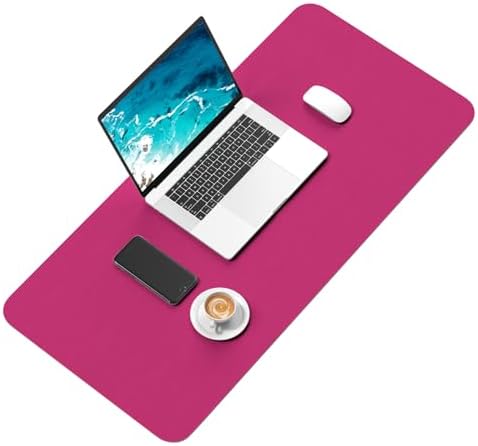 Hsurbtra Desk Pad, 30" x 14" PU Leather Desk Mat, XL Extended Mouse Pad, Waterproof Desktop Blotter Protector, Non-Slip Ultra Thin Large Laptop Keyboard Writing Mat for Office Home, Bright Rose