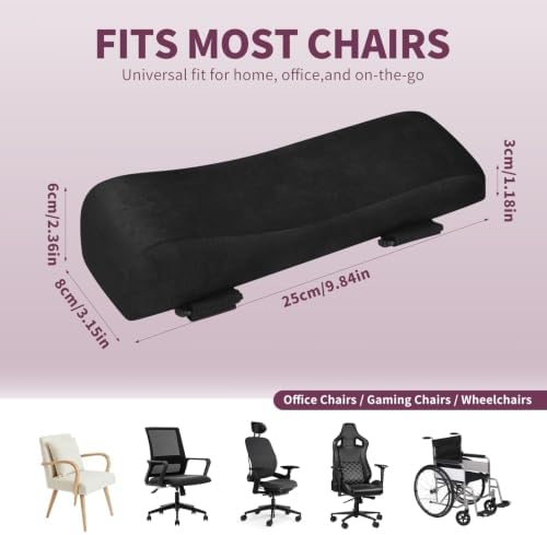 Love&go Office Chair Armrest Pads, Gaming Chair Arm Rest Elbows Pillow (Black)