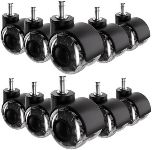 Office Chair Wheels 2" Roller Blade Rubber Chair Casters Replacement