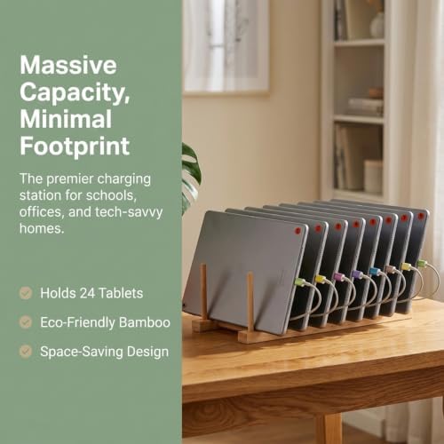 3Pack Multi Device Laptop Charging Station Classroom Organizer Storage Rack