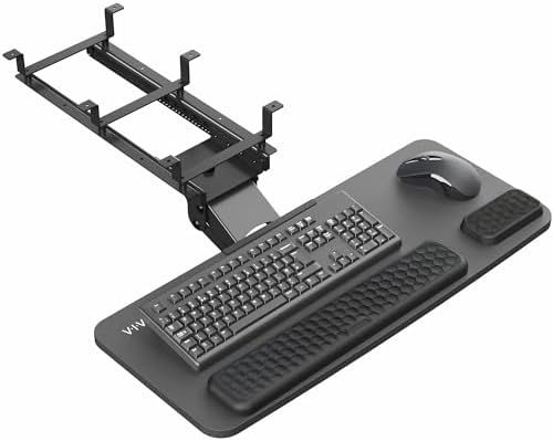 VIVO Premium Black Under Desk 27 x 11 in Keyboard Tray, MOUNT-KB27P-B