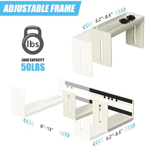 Monitor Wall Mount with Keyboard Tray and PC Wall Mount Set, Monitor and Keyboard Wall Mount Height Adjustable Fits 17"-32" Computer Screens, All in One PC Wall Mount with VESA Standard, White
