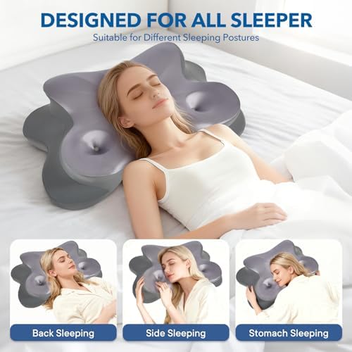 Cervical Neck Pillow for Neck Pain Relief, Memory Foam Pillows