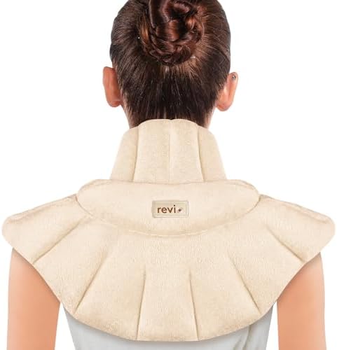 REVIX Microwavable Heating Pad for Neck Shoulder & Back, Moist Heat, Beige