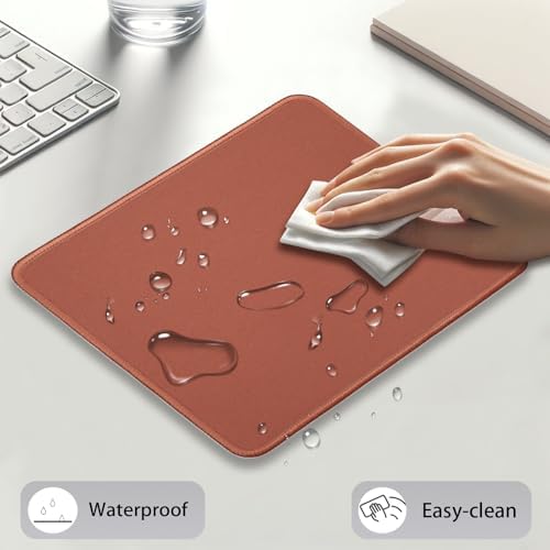 Brown Office/Gaming Mouse Pad, 10.2 x 8.2 Inches Cute Stitched Desk Mat